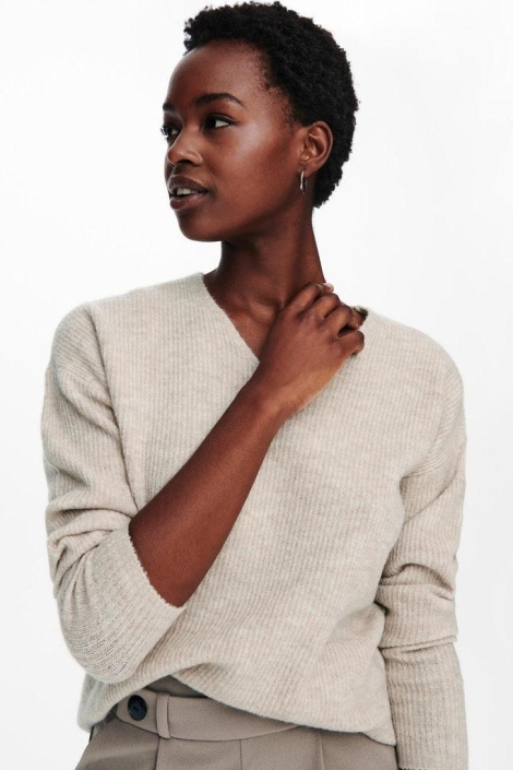 Only onlcamilla v-neck l/s pullover knt